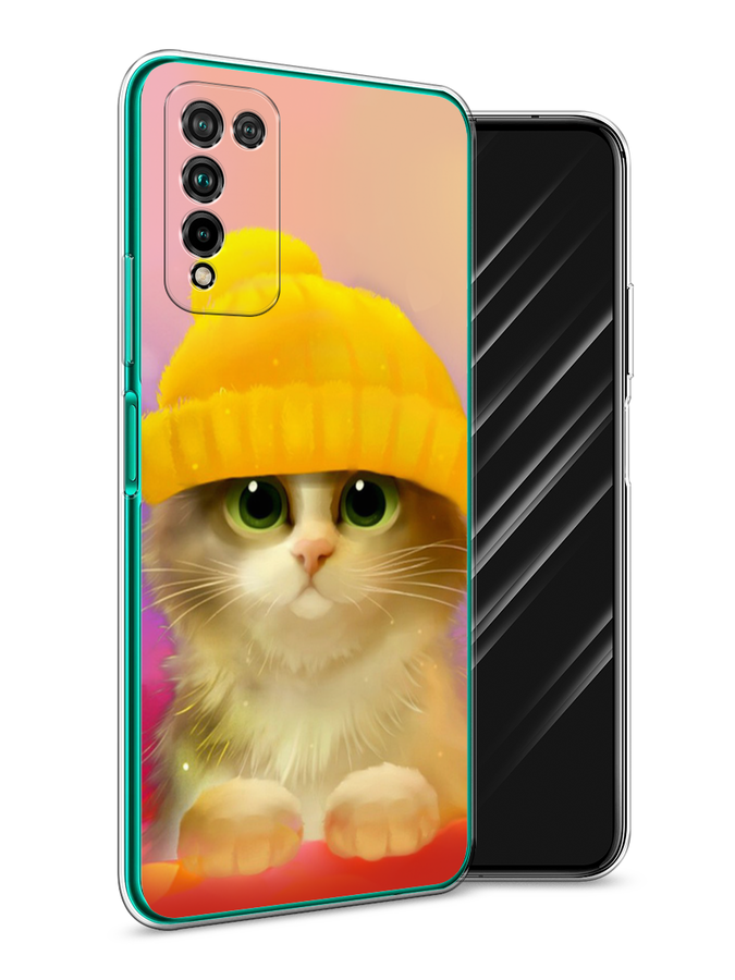 

Чехол Awog на Honor 10X Lite "Котенок в желтой шапке", Желтый, 6104650-2