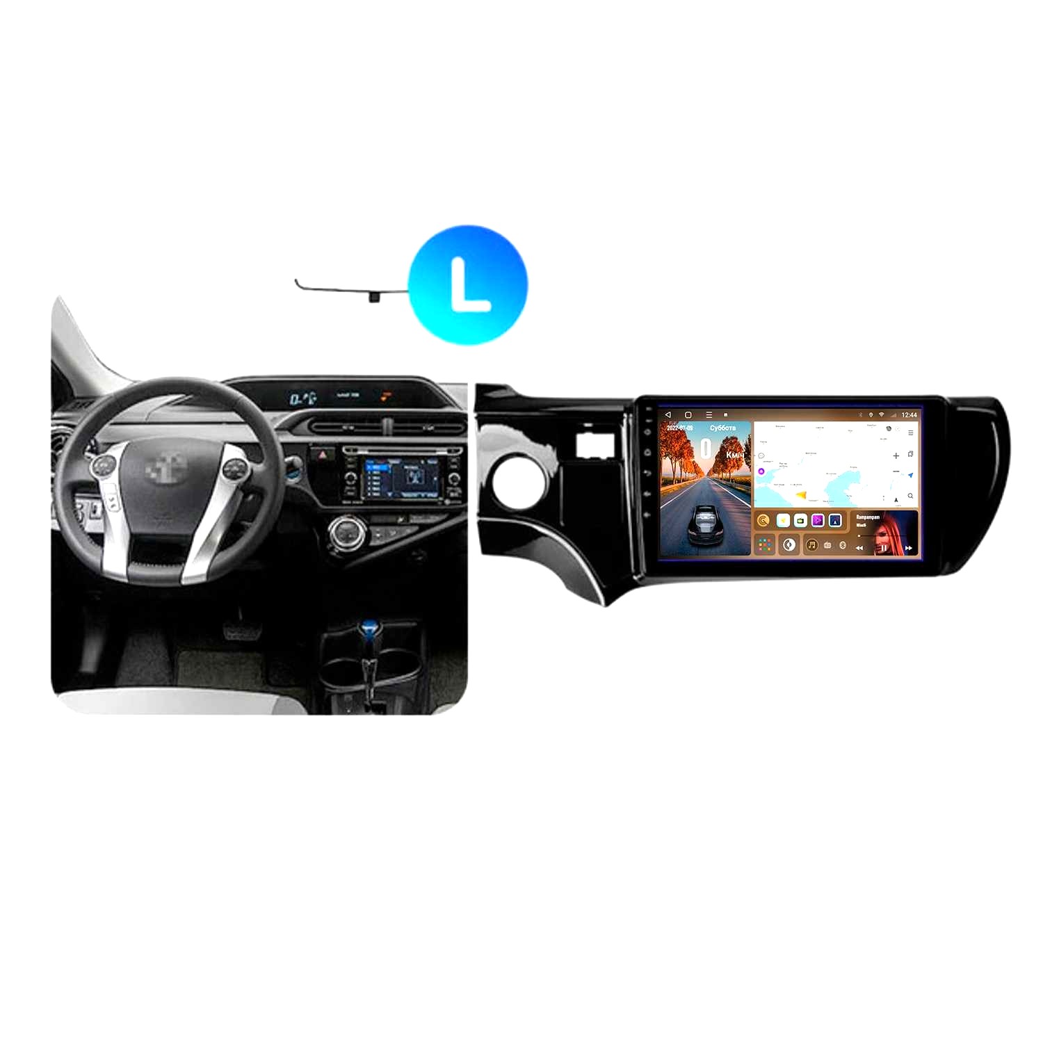 Автомобильная магнитола CaCar TK4 Toyota Aqua левый руль 3375000₽