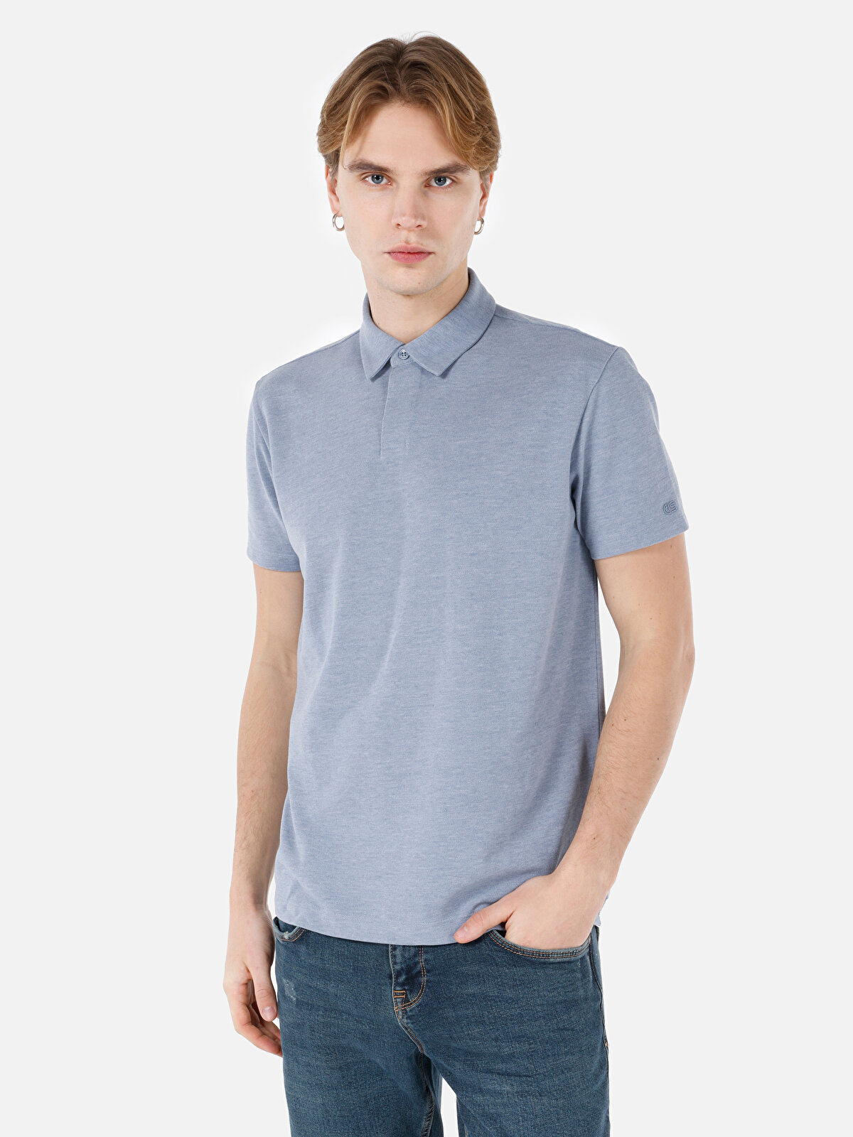 

Футболка мужская Colin's CL1069372 голубая 2XL, Голубой, CL1069372