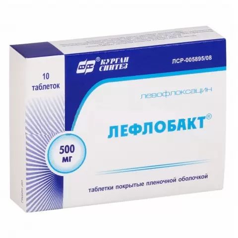 

Лефлобакт таблетки, покрытые пленочной оболочкой 500 мг 10 шт., Лефлобакт