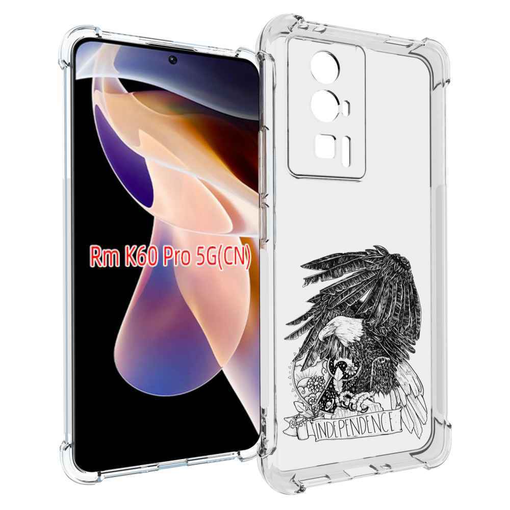 

Чехол MyPads черно белый сокол для Xiaomi Redmi K60 Pro, Прозрачный, Tocco
