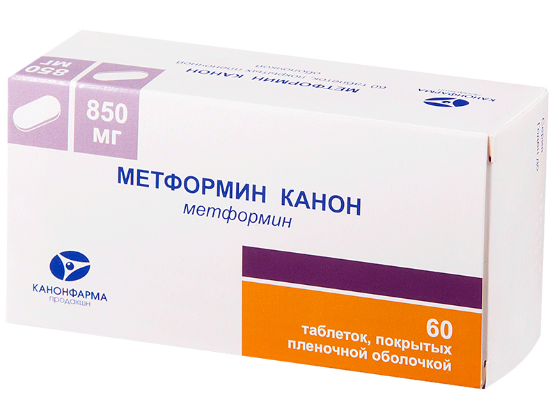 

Метформин-Канон таблетки, покрытые пленочной оболочкой 850 мг 60 шт., Метформин-Канон
