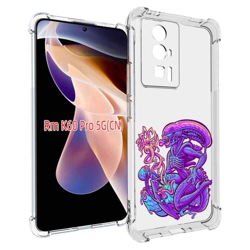 

Чехол MyPads чужой фиолетовый цвет для Xiaomi Redmi K60 Pro, Прозрачный, Tocco