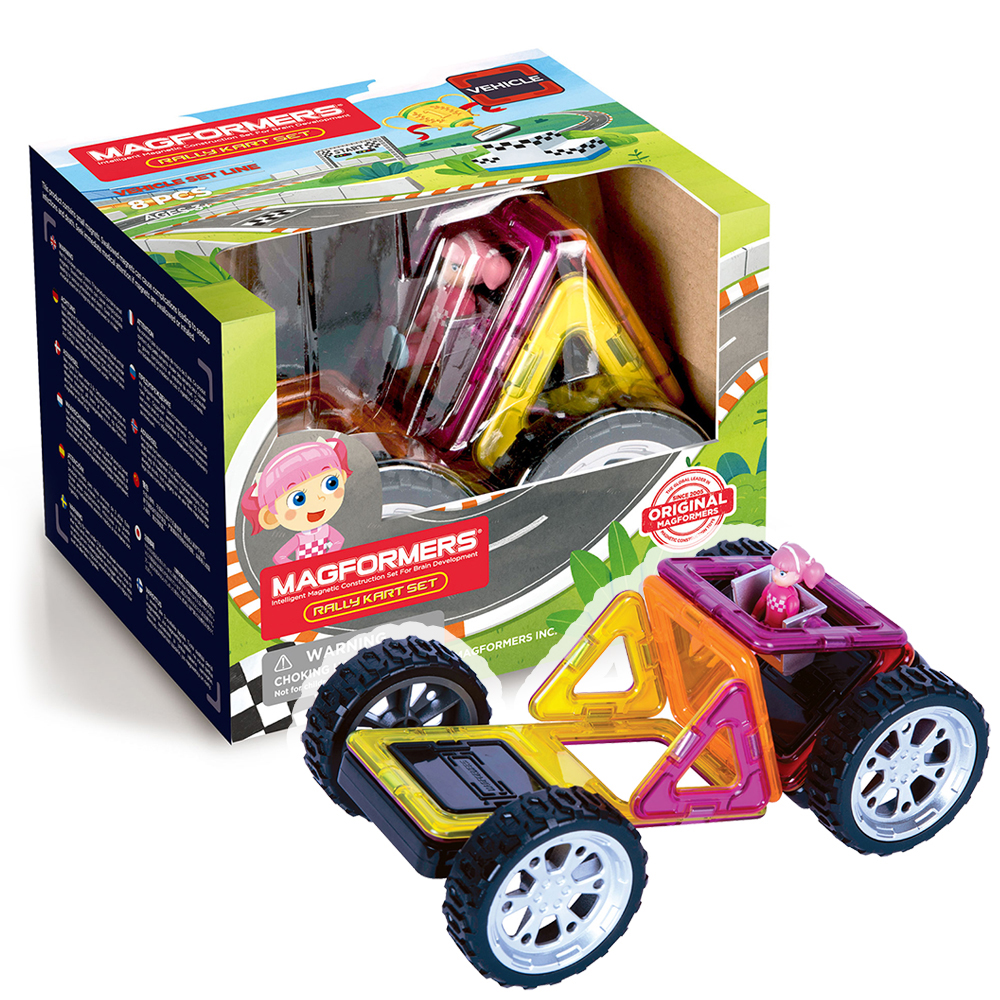 фото Магнитный конструктор magformers rally kart set girl 8 деталей