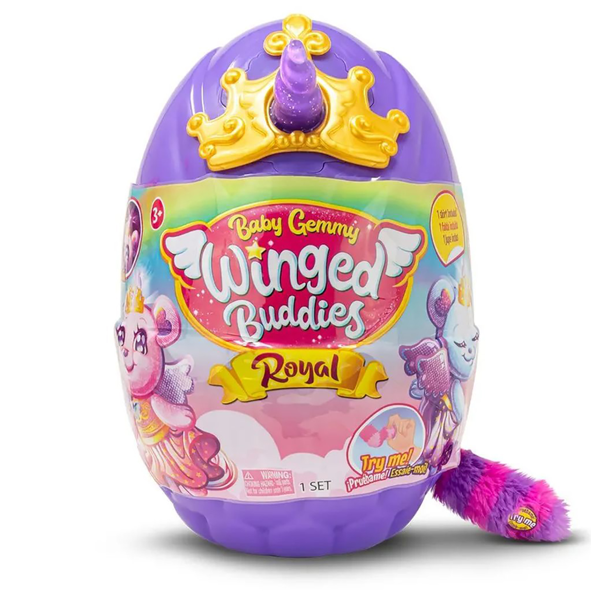 Игрушка-сюрприз Baby Gemmy в яйце Медвежонок, со светящимся рогом, 22 см мягкая игрушка baby gemmy сюрприз в яйце 22 см фиолетовый gd033