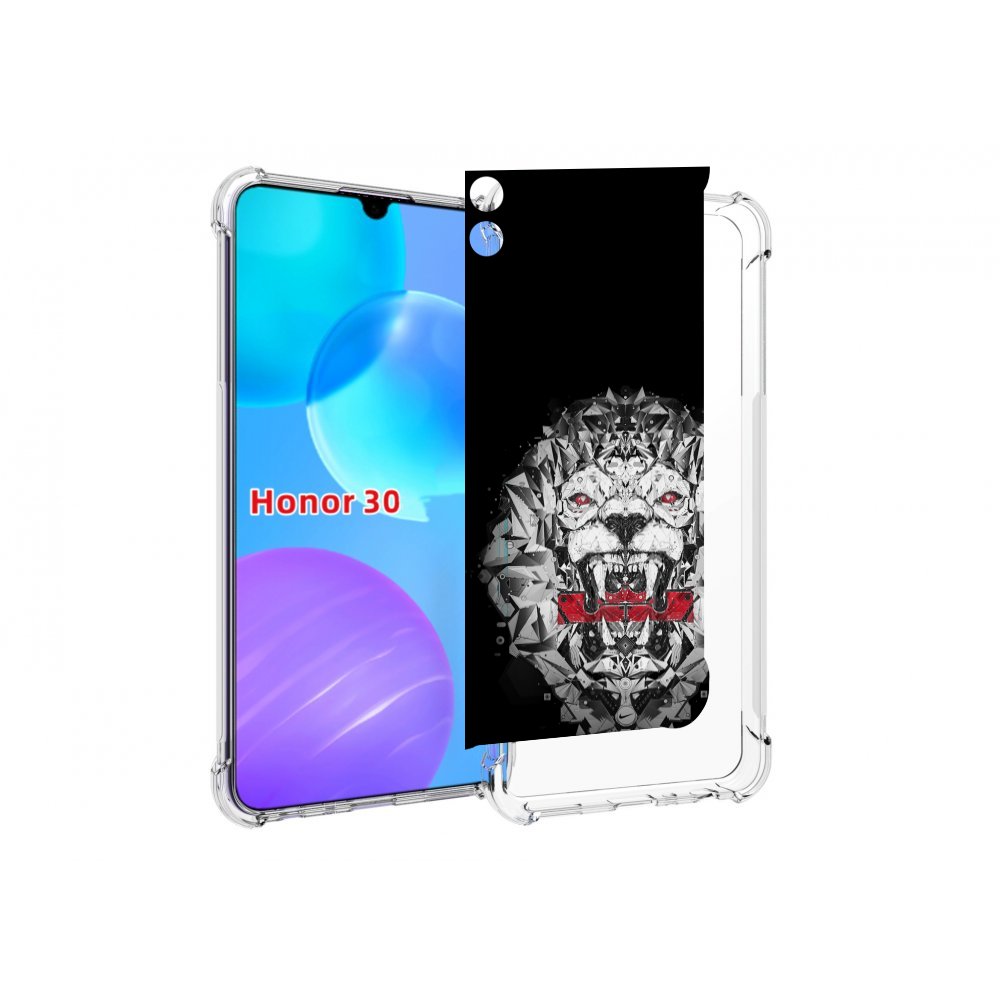 

Чехол MyPads тигр-с-гранями-черно-белый для Huawei Honor 30 Lite, Tocco