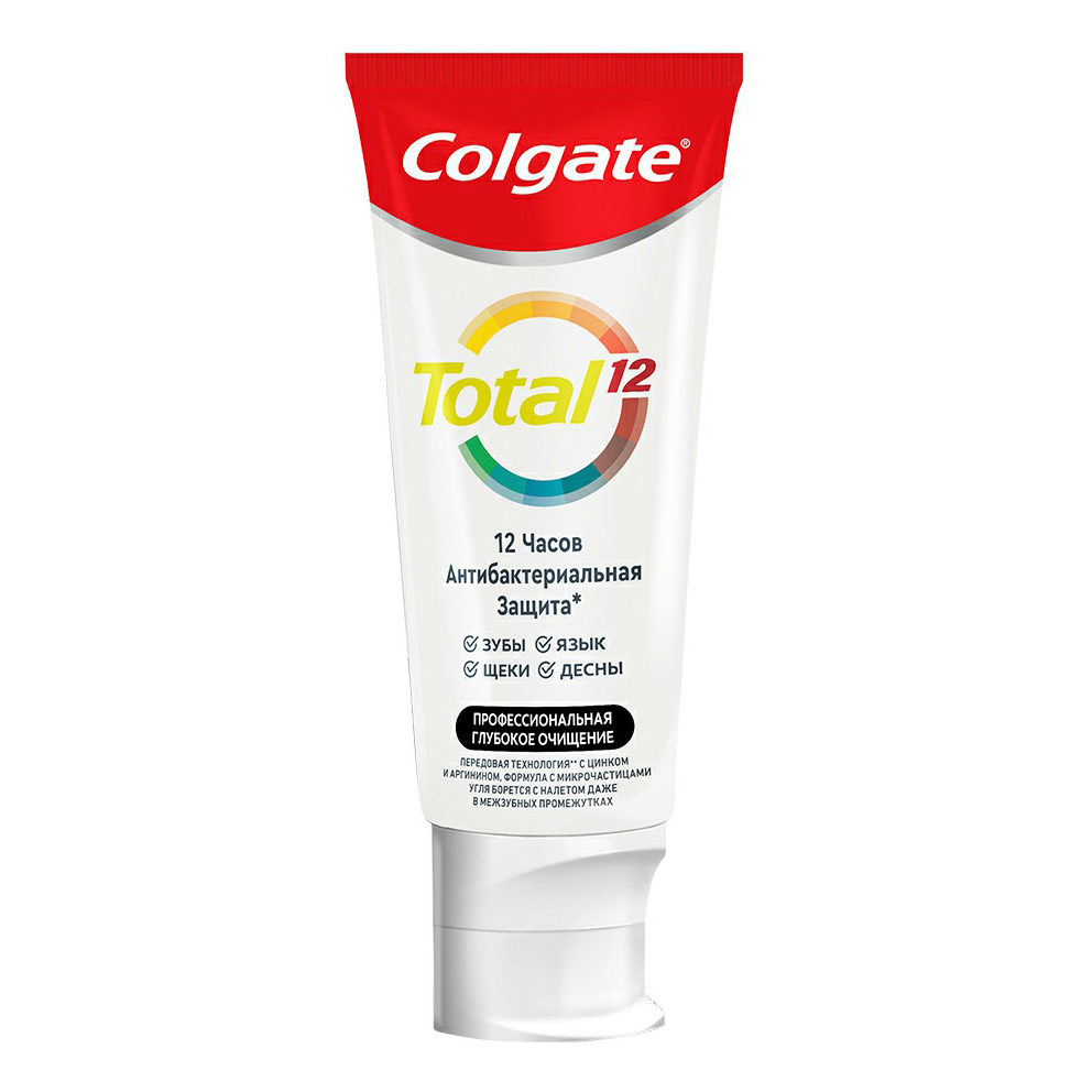 фото Зубная паста colgate total 12 глубокое очищение с древесным углем 80 г