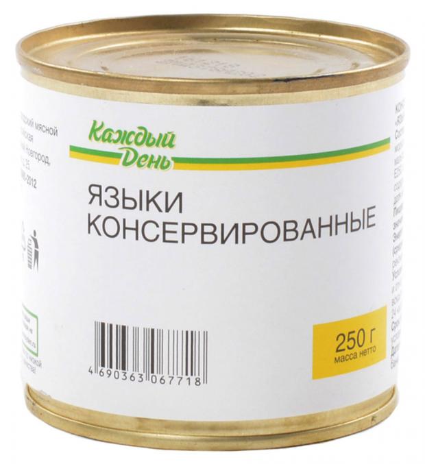 

Языки консервированные «Каждый день» свиные в желе по-домашнему, 250 г, язык