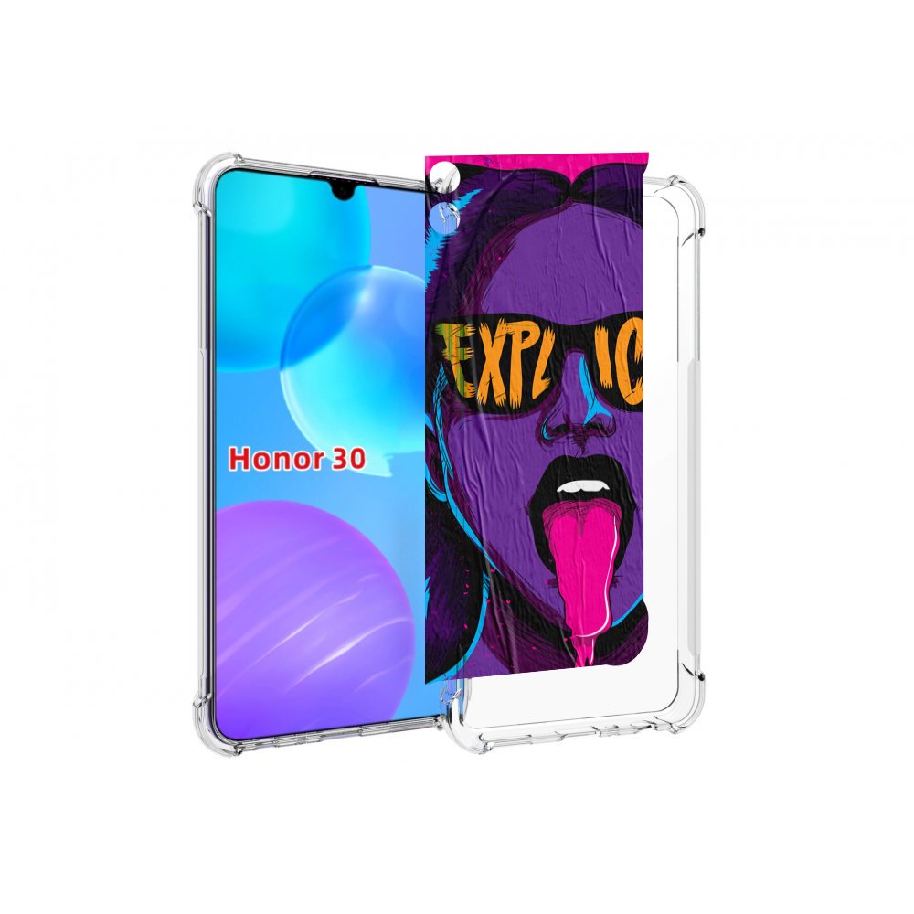 

Чехол MyPads фиолетовая-девушка-в-очках женский для Huawei Honor 30 Lite, Tocco