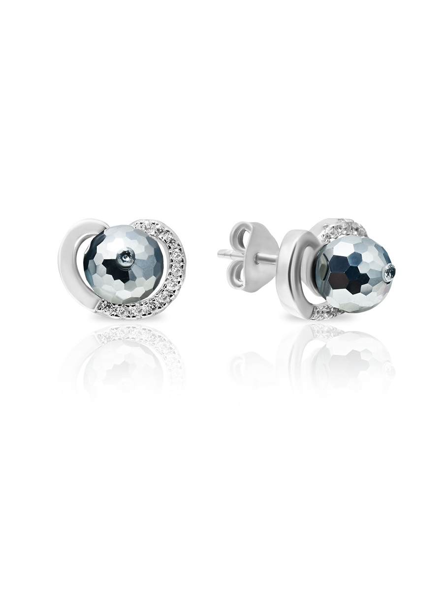 

Серьги пусеты из серебра с гематитом SKAZKA Natali Romanovoi 50907, 50907