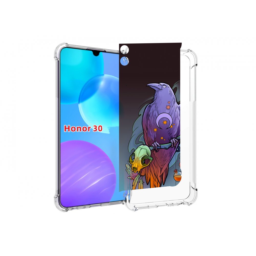 

Чехол MyPads фиолетовый ворон на ветке для Huawei Honor 30 Lite, Tocco