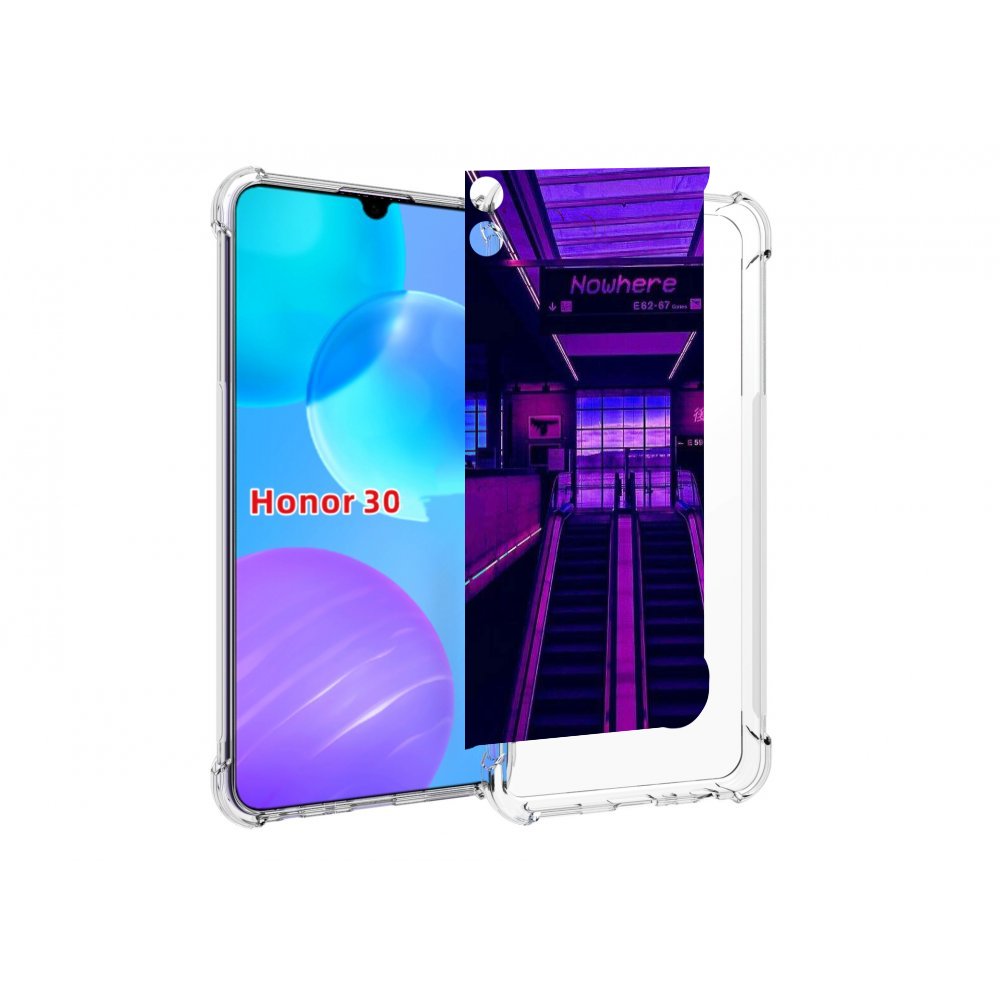 

Чехол MyPads фиолетовый эскалатор для Huawei Honor 30 Lite, Tocco