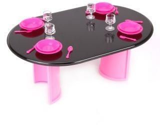 фото Огонёк стол с аксессуарами (с-1390) черный/розовый огонек