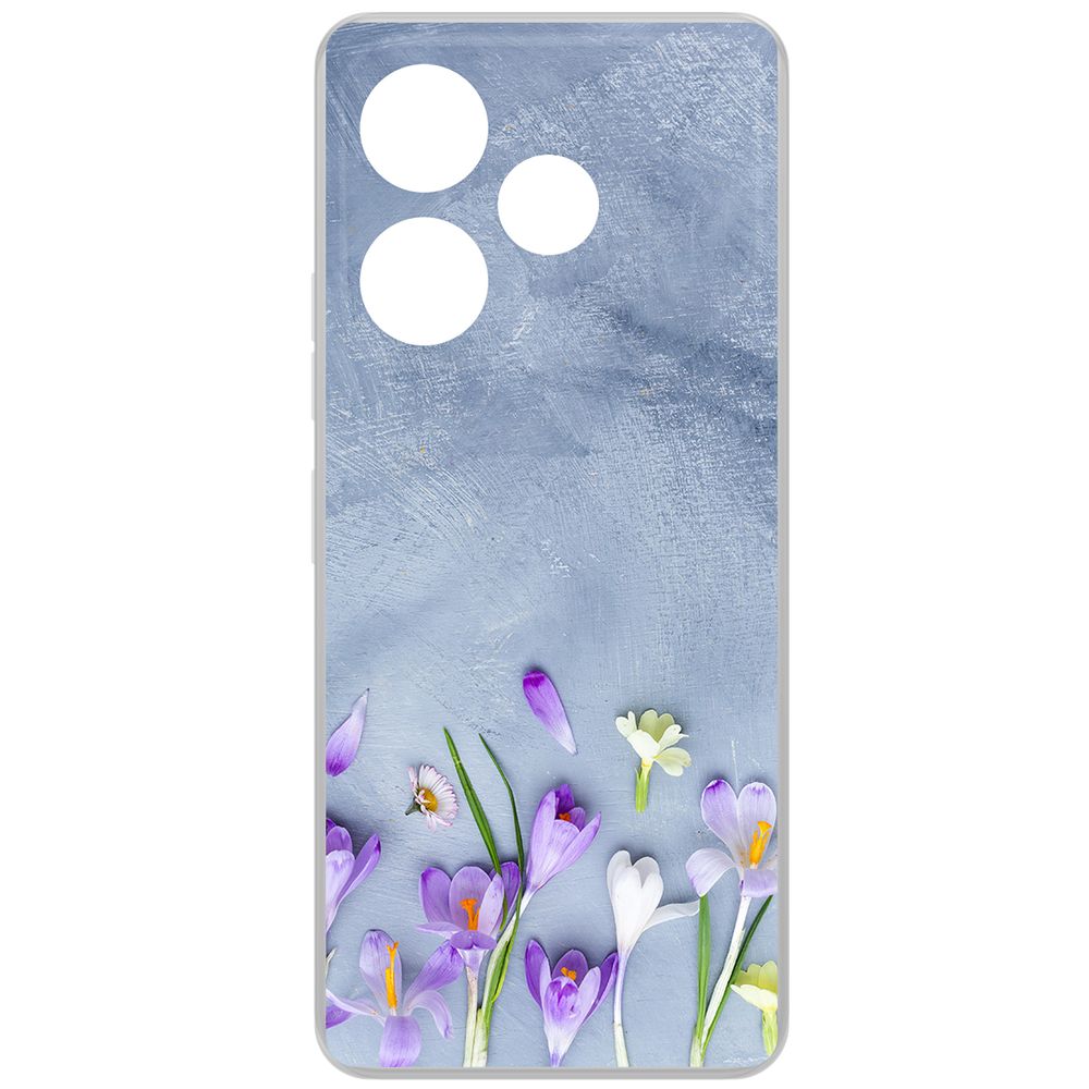 

Чехол-накладка Krutoff Clear Case Цветочное настроение для TECNO Pova 6, Прозрачный