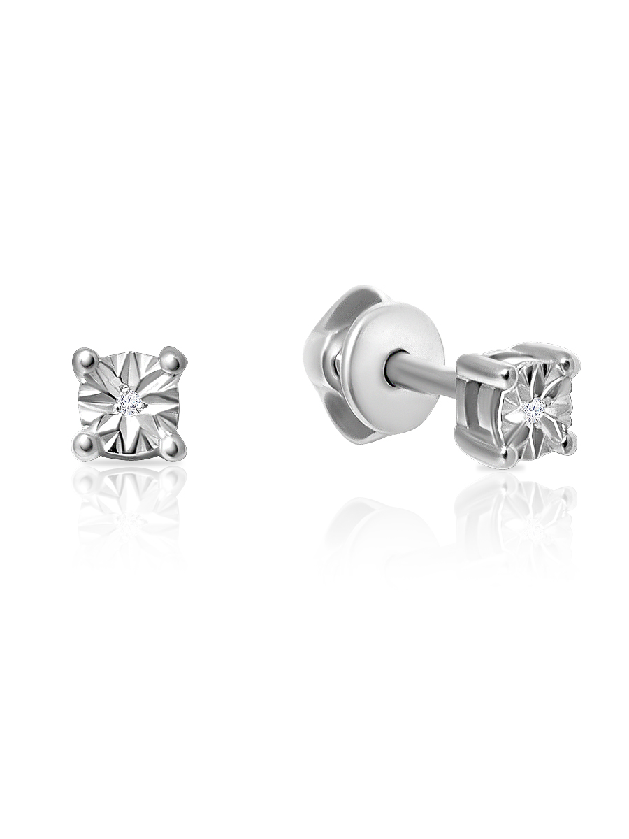 

Серьги пусеты из серебра с бриллиантом SKAZKA Natali Romanovoi 52302, 52302