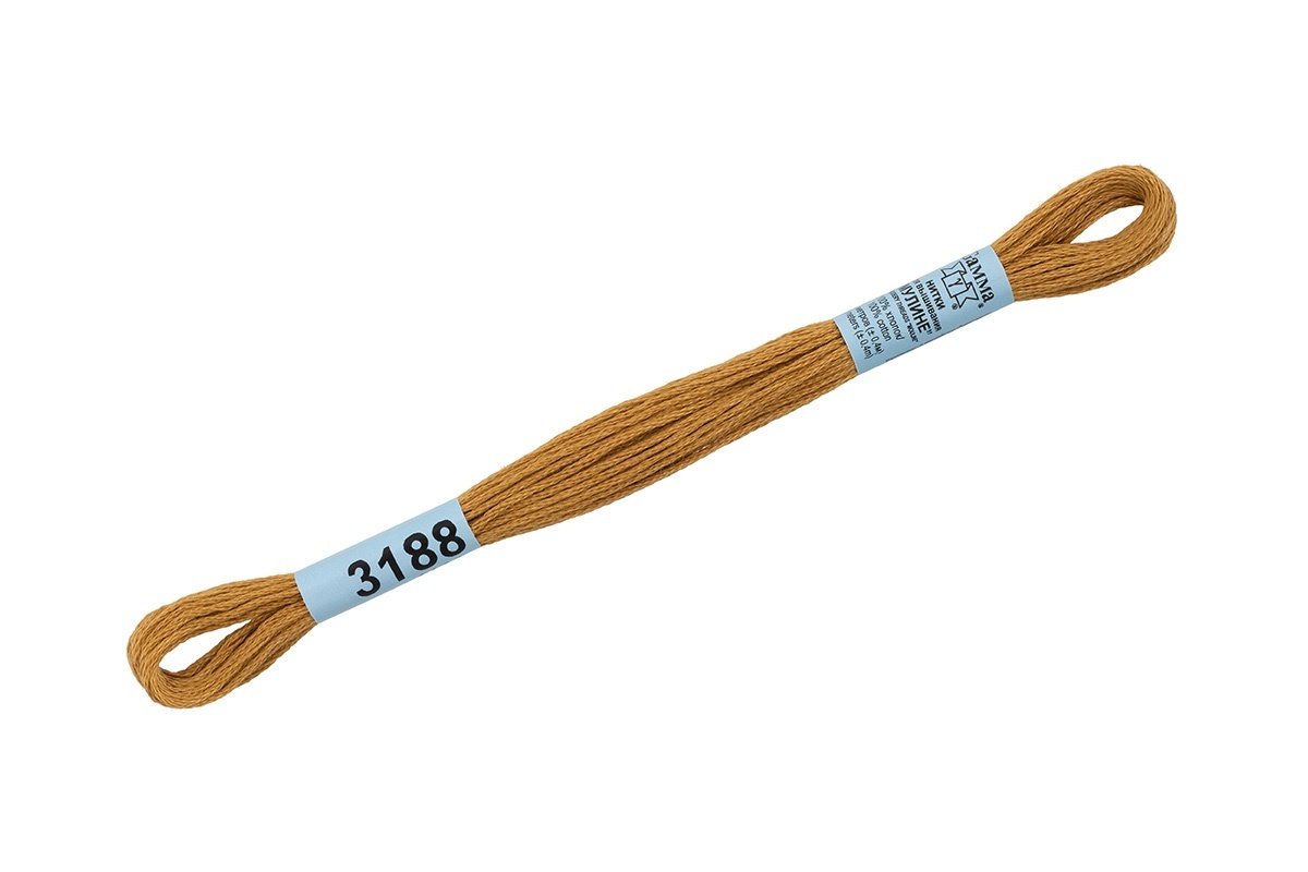 

Gamma мулине, 100% хлопок, 24х8 м, №3188, горчичные, Желтый