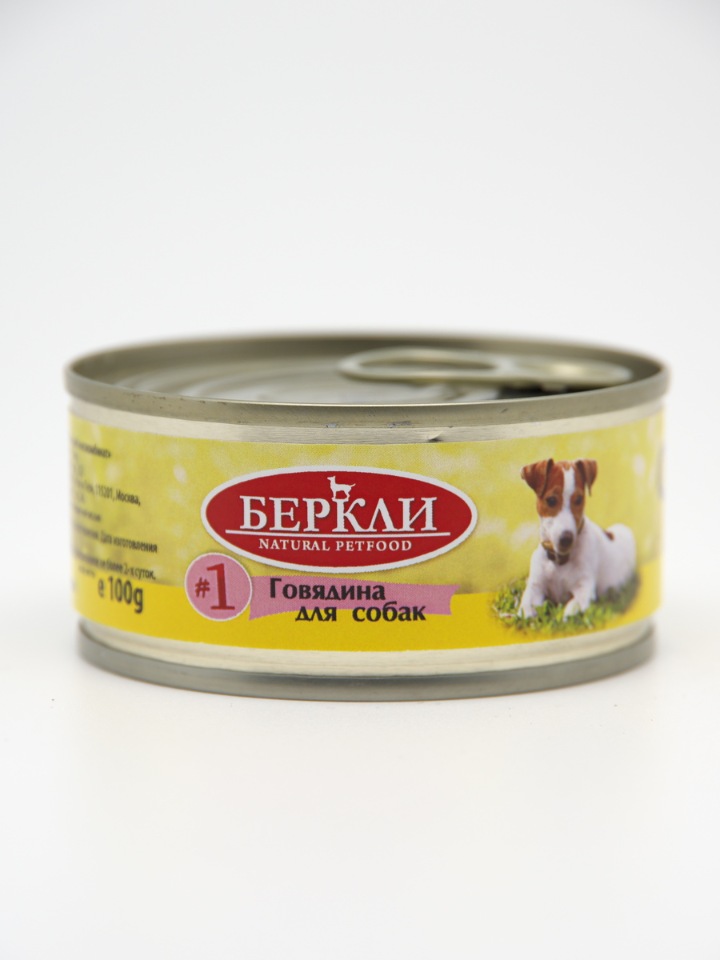 фото Влажный корм для собак berkley, говядина, 1шт, 100г