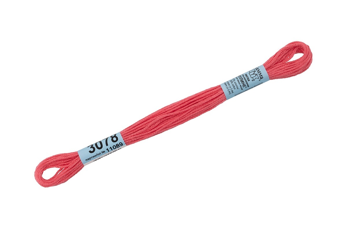 

Gamma мулине, 100% хлопок, 24х8 м, №3078, темно-розовые, Розовый