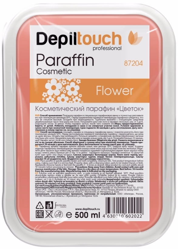 

Парафин Depiltouch Цветочный в ванночке 500 мл