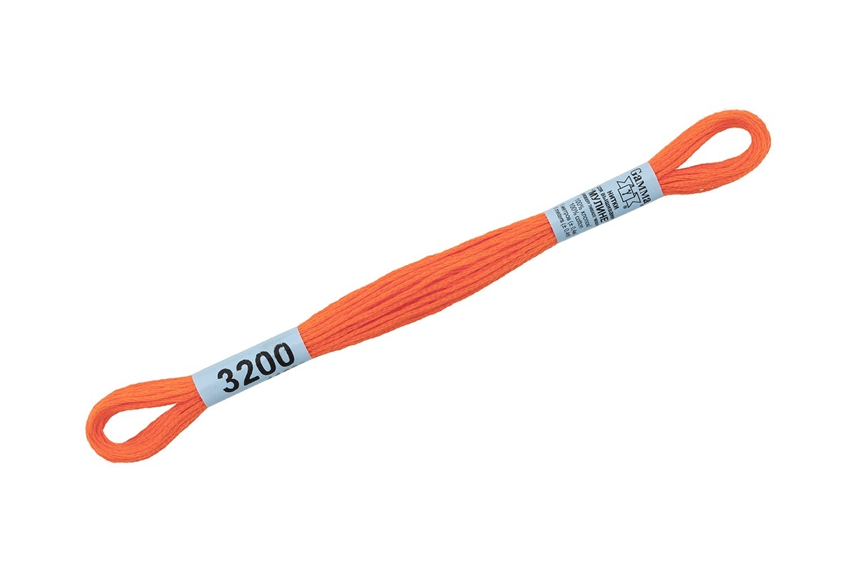 

Gamma мулине, 100% хлопок, 24х8 м, №3200, алые, Разноцветный