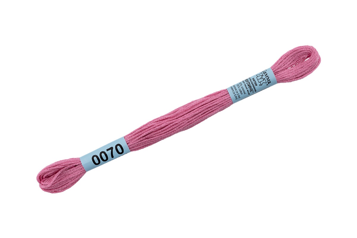 

Gamma мулине, 100% хлопок, 24х8 м, №0070, розовые, Розовый