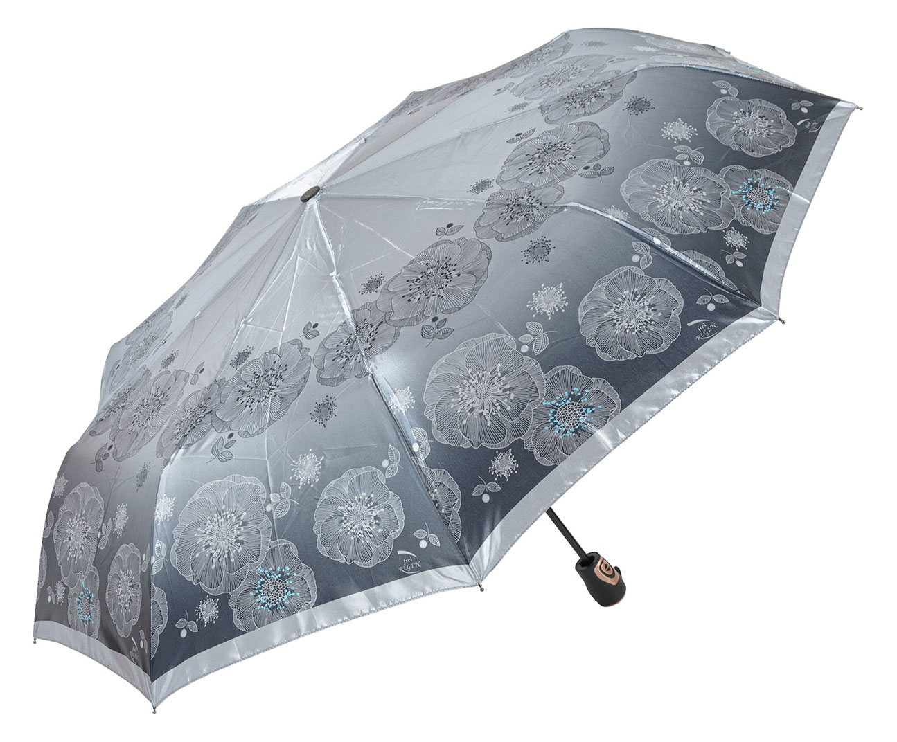 Зонт складной женский автоматический frei Regen 2025 FCS темно-серый