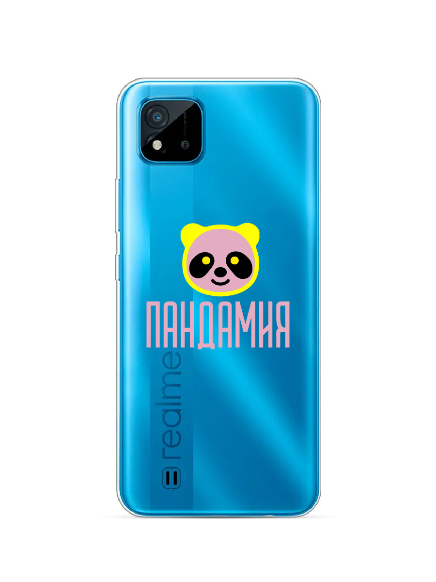 фото Чехол для realme c20, c11 2021 прозрачный c принтом "пандамия" 91302 zibelino