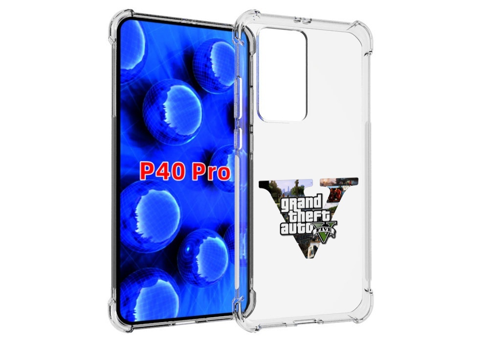 

Чехол MyPads GTA 5 логотип для Huawei P40 Pro противоударный, Прозрачный, Tocco