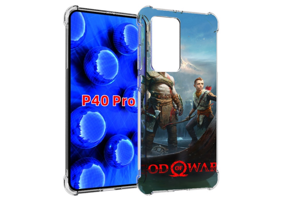 Чехол MyPads God Of War Кратос Атрей для Huawei P40 Pro противоударный