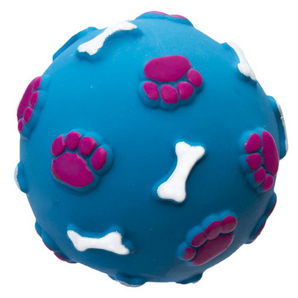 Игрушка для собак Yami Yami Мяч с лапками и косточками голубой 7 см