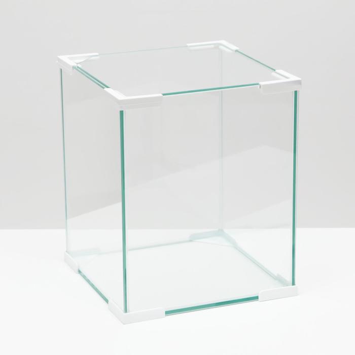 Пижон Аквариум Куб белый уголок, покровное стекло, 50л, 35 x 35 x 40 см
