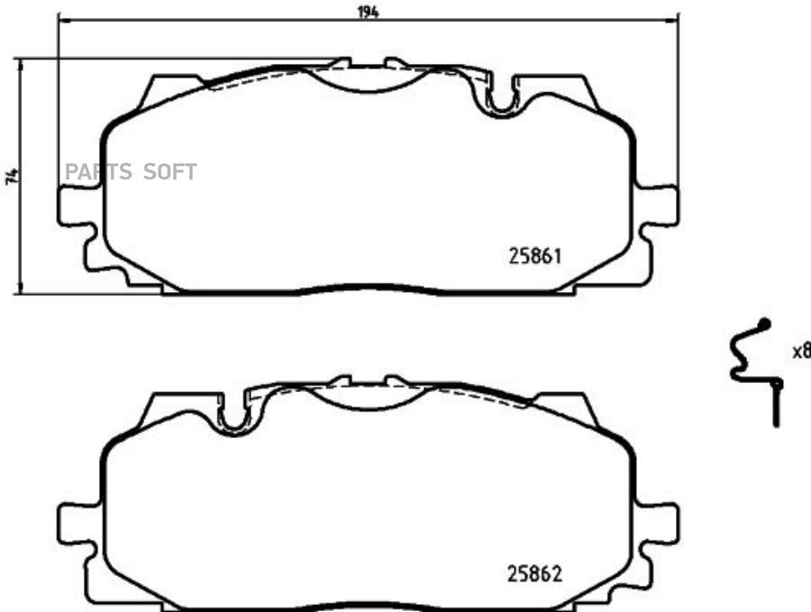 

Тормозные колодки brembo P85165