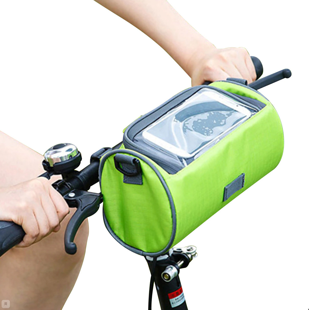 фото Сумка 2в1: для велосипеда + на плечо + с отделом для смартфона (22*12*12см) (зелёная) cash & carry store