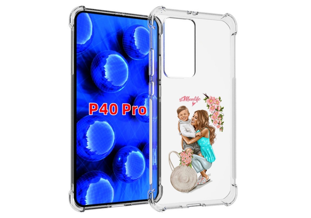 

Чехол MyPads Momlife для Huawei P40 Pro противоударный, Прозрачный, Tocco