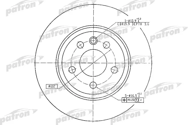 

Тормозной диск PATRON комплект 1 шт. PBD4208