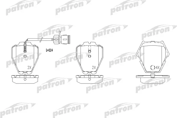 

Колодки тормозные дисковые передн AUDI: A6 99-05, A6 Avant 99-05, A8 96-02 PATRON PBP1710