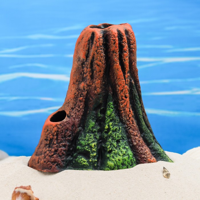 

Декор для аквариума Вулкан малый, керамический, 14 х 12 х 13 см, оранжевый