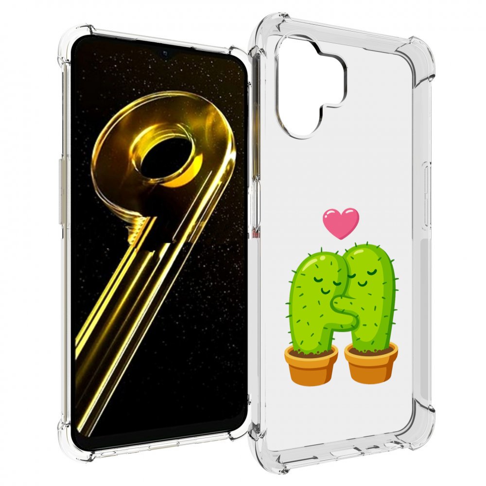

Чехол бампер MyPads Влюбленные-кактусы для Realme 10 5G противоу..., Прозрачный, Tocco