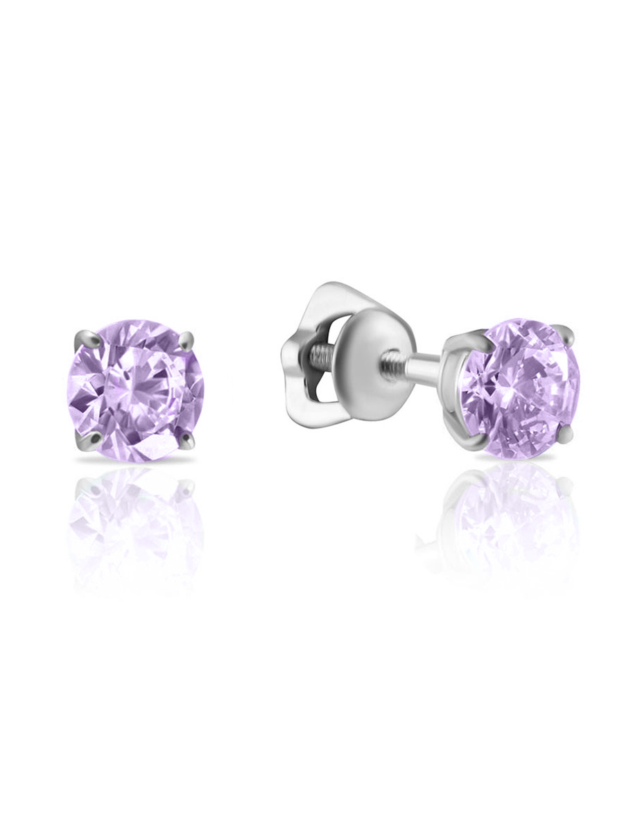

Серьги пусеты из серебра с фианитом SKAZKA Natali Romanovoi 52375, 52375