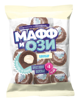 

Маффин Томский Кондитер шоколадный с пломбирной начинкой 360 г