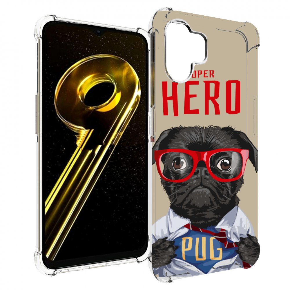 Чехол бампер MyPads Герой-PUG для Realme 10 5G противоударный