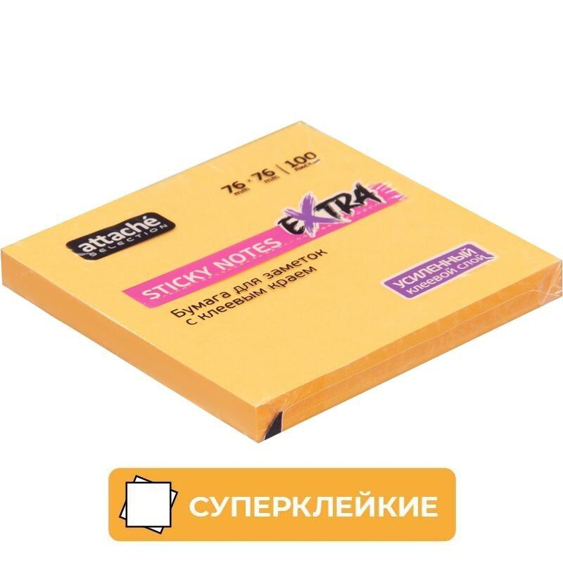 

Стикеры Attache Selection Extra 1612909-3 с кл. краем, 76х76, неон, оранж., 100 л, 3 штуки, Оранжевый