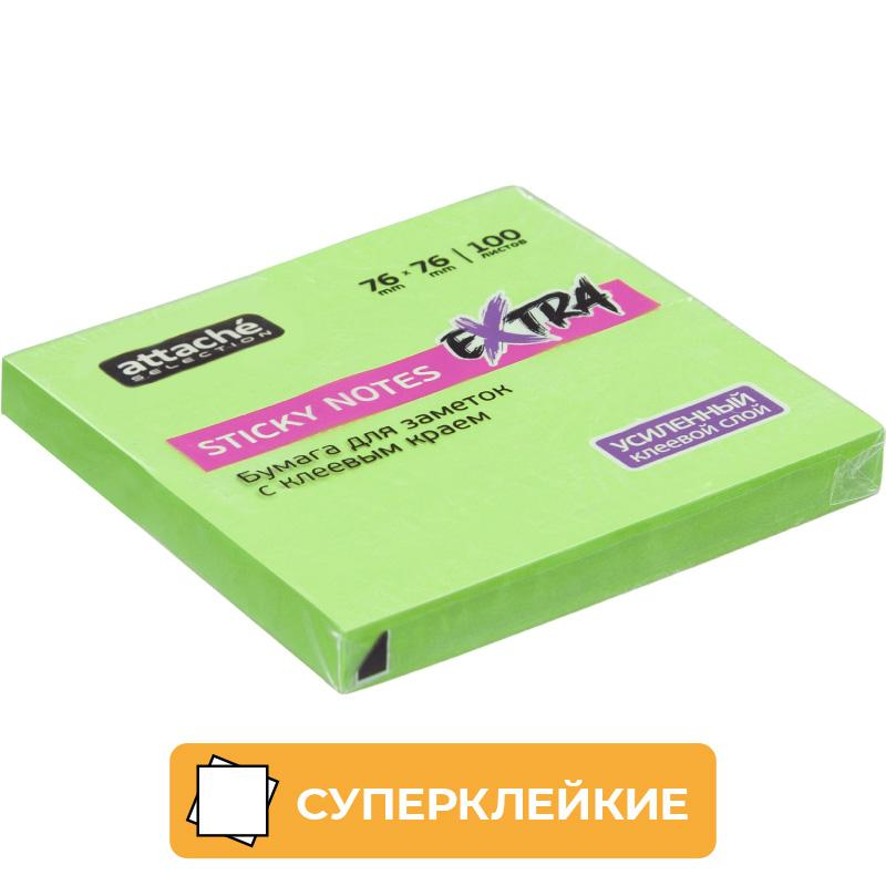 

Стикеры Attache Selection Extra 1612911-3 с кл. краем, 76х76, неон, зеленый, 100 л, 3 шт