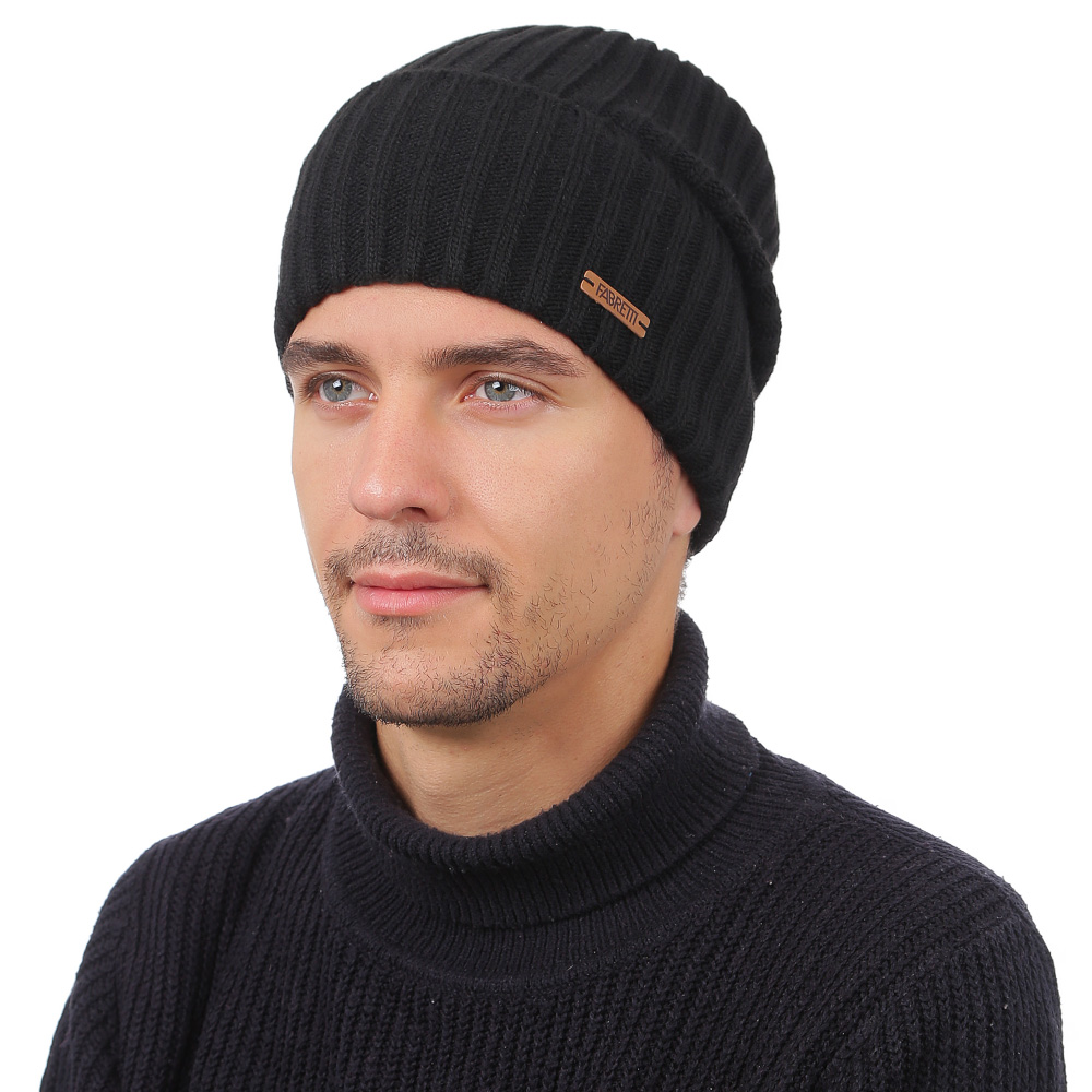 

Шапка бини мужская FABRETTI FM1931-18, чёрный, FM1931-18