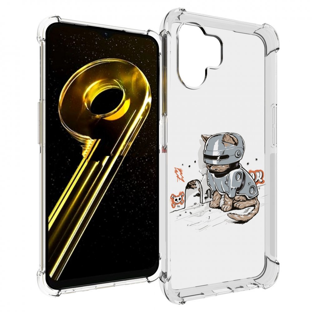 

Чехол бампер MyPads Грозный кот для Realme 10 5G противоударный, Прозрачный, Tocco