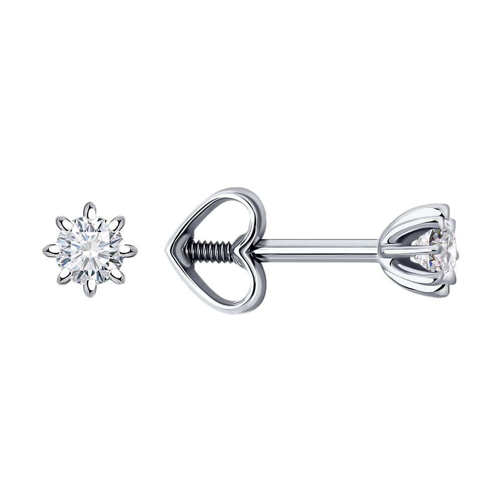 

Серьги из белого золота с бриллиантом Diamant 52-222-01702-2, 52-222-01702-2