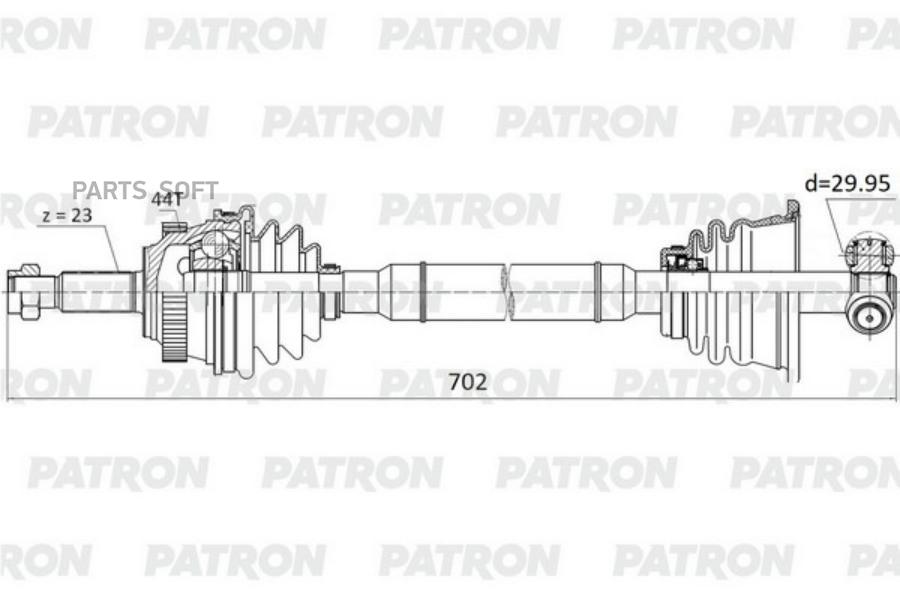 

Полуось лев 23x702x56.3x29.95 ABS:44T RENAULT Laguna 1.8/2.0 93-01 PATRON PDS0299