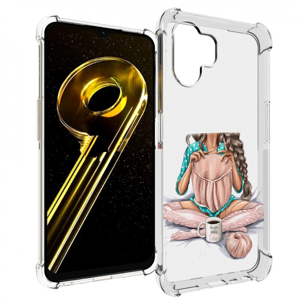 

Чехол бампер MyPads Девушка-вяжет женский для Realme 10 5G проти..., Прозрачный, Tocco