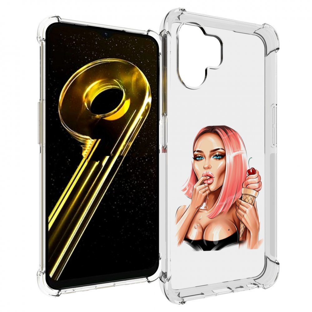 

Чехол бампер MyPads Девушка-и-мороженое женский для Realme 10 5G..., Прозрачный, Tocco