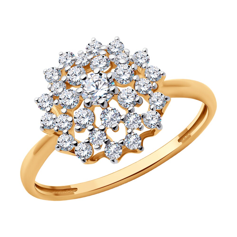 

Кольцо из золота р.  Diamant 51-110-02302-1, фианит, 51-110-02302-1